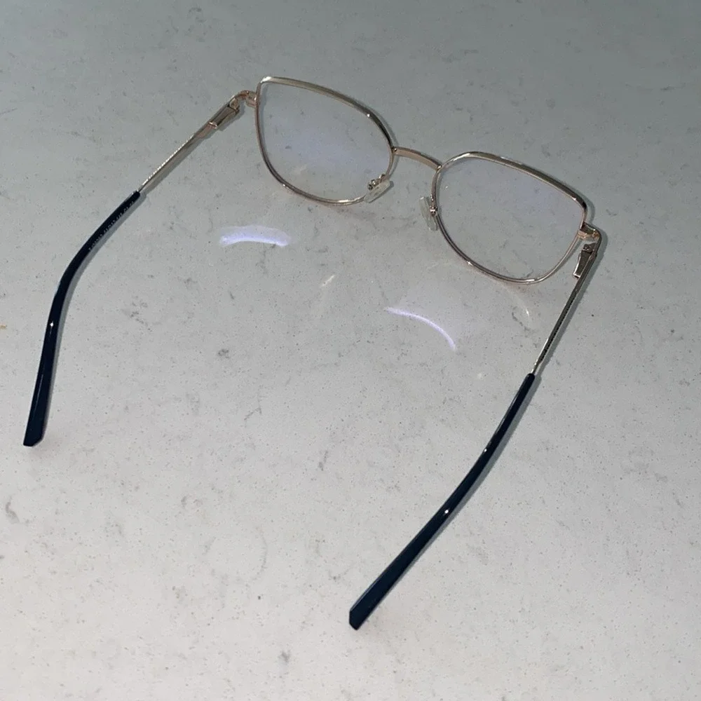Gold‎ Metal Cat Eye Glasses Clear Lenses Fashion Eyewear TJ26062